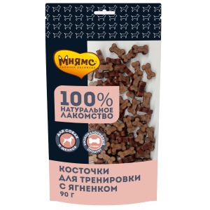Мнямс лакомства тренировочные для собак "Косточки" с ягненком 90г