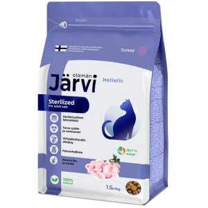 Jarvi сухой корм для стерилизованных кошек и кастрированных котов с индейкой,1,5кг