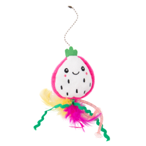 Игрушка Mr.Kranch для кошек Питахайя плюшевая с кошачьей мятой и перышками зеленая 19 см