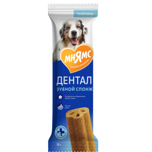 Лакомство Мнямс ДЕНТАЛ для собак "Зубные спонжи" с фитокомплексом и телятиной 15гр