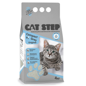 Cat Step Compact Gray Original наполнитель  минеральный комкующийся 4кг