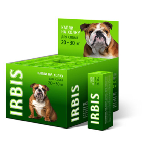 ИРБИС капли на холку для борьбы с блохами, вшами, клещами у собак от 20 до 30 кг, 1пипетка/3мл