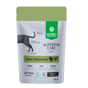 Nature's Protection SC Kitten GRAIN FREE влажный корм для котят (индейка, куриная грудка) 85г