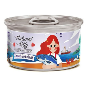ПЕТРИК Natural Kitty влажный корм для кошек (тунец, кальмар) 80гр