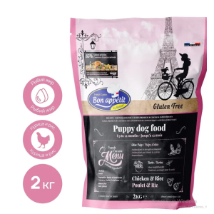Bon Appetit Puppy сухой корм для щенков всех пород с курицей и рисом, 2кг годен до 12.02.2026