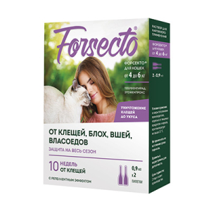 Форсекто капли для кошек от 4 кг до 6кг (0,9 мл)