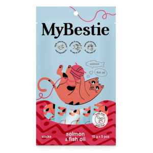 MyBestie Крем-Лакомство для кошек (лосось и рыбий жир) 5*15гр