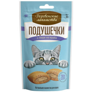 Деревенские лакомства Лакомство для кошек (пюре из краба), 1шт