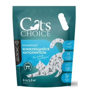 Cat's choice Наполнитель Бумажный комкующийся( с цветовым индикатором комка)