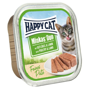 Happy Cat Geflügel & Lamm Paté Мясной паштет из фермерской птицы и пастбищного ягненка для кошек, 100 гр