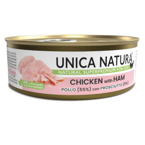 Корм Unica Natura д/кошек курица с ветчиной 70г