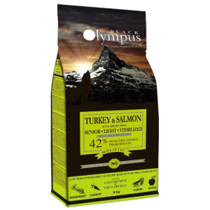 Black Olympus Senior Light Sterilised Низкозерновой корм для пожилых, страдающих ожирением, стерилизованных собак (Индейка, лосось), 2кг