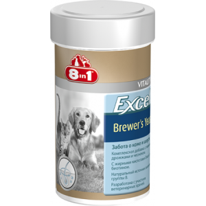 8in1 Excel Brewer's Yeast Витамины с пивными дрожжами для кошек и собак, 140таб