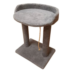 Когтеточка с овальной полкой 55 см (ковролин) цвет серый