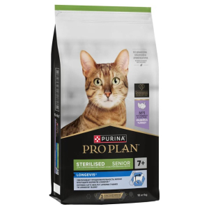 Purina Pro Plan Sterilised Senior Longevis сухой корм для стерилизованных кошек старше 7 лет (индейка) 10кг