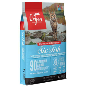 Orijen Корм сухой беззерновой гипоаллергенный для котят и кошек (6 рыб), 1,8кг