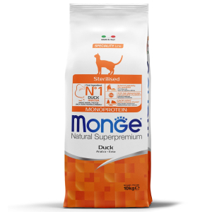 Monge Cat Speciality Line Monoprotein Sterilised сухой корм для стерилизованных кошек, из утки 10кг