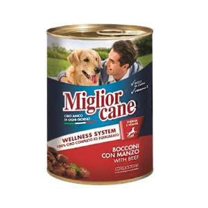 Miglior cane для собак кусочки с говядиной,405гр