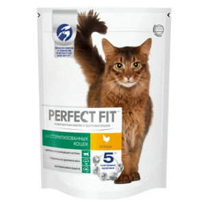 Perfect Fit Sterile сухой корм для взрослых стерилизованных кошек с курицей, 650г