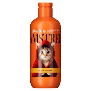 Шампунь для кошек антипаразитарный АМСТРЕЛЬ с маслом пальмарозы, алоэ  и экстрактом пиретрума,300 мл