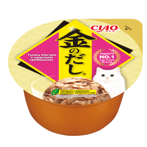 INABA Kinnodashi cup консерва для кошек тунец, морской гребешок 70гр