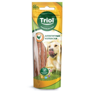 Лакомство Triol Аппетитные колбаски из курицы для собак, 40г