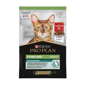 Purina Pro Plan Корм консервированный для стерилизованных кошек (говядина в соусе), 85г