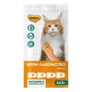 Мнямс Крем-лакомство для кошек (курица), 15г