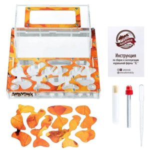 Формикарий XXXL сборная муравьиная ферма со встроенной ареной 195х205х21 оранжевый