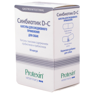 Protexin Синбиотик D-C Пробиотическая кормовая добавка для собак 50 капсул