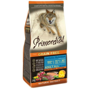 Primordial Dog Корм сухой беззерновой для собак (утка, форель),12кг