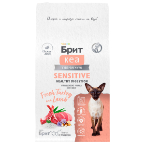 Брит Кеа Sensitive Healthy Digestion сухой корм для кошек с чувствительным пищеварением (индейка, ягнёнок) 400гр