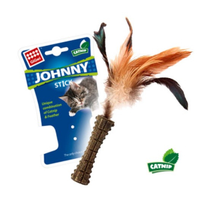 Gigwi Игрушка для кошек Спрессованная кошачья мята с перьями 8см, серия JOHNNY STICK