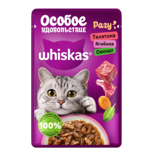 Whiskas влажный корм Особое удовольствие (рагу телятина, ягненок) 75гр