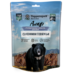 ТерриториЯ Амур Семенники говяжьи сублимированное лакомство для собак, 43г