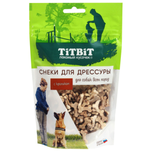 TiTBiТ Лакомство для собак, для дрессуры (снеки с кроликом), 100г