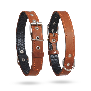 Humpo Ошейник кожаный для собак, подшитый, кольцо посредине (ширина 3,5см, обхват 50-65см)