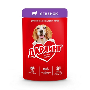 Дарлинг Корм консервированный для взрослых собак (ягненок в подливе), 75г