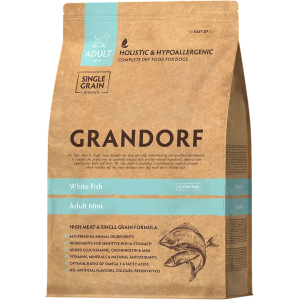 Grandorf Adult Mini Низкозерновой сухой корм для собак мини пород (белая рыба) 1кг