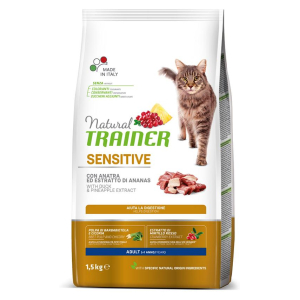 Trainer Natural Корм сухой для кошек, с чувствительным пищеварением (утка), 1,5кг