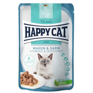 Happy Cat Care Meat in Sauce Magen & Darm Мясные кусочки в соусе с чувствительным пищеварением для кошек, 85 гр