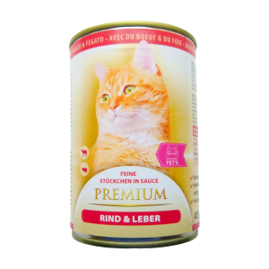 My Happy Pets Premium Полноценный рацион для взрослых кошек с говядиной и печенью (415г)