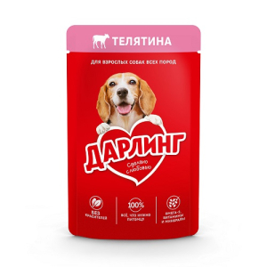 Дарлинг Корм консервированный для взрослых собак (телятина в подливе), 75г