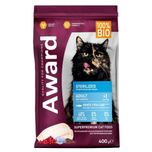 Award Cat Sterilized для взрослых стерилизованных кошек (Белая рыба)