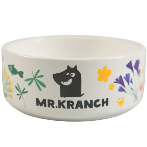 Миска Mr.Kranch керамическая для собак 420 мл Цветы Прованса васильковая