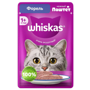 Whiskas влажный корм для кошек (паштет форель) 75гр