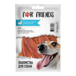 For Friends Лакомство для собак (сушеное филе дикой утки), 50г