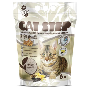Cat Step Tofu Vanilla Наполнитель комкующийся растительный для кошачьих туалетов, 6л