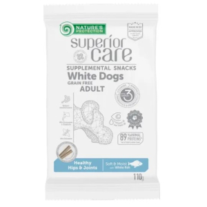 Nature's Protection Superior Care White Dogs Grain Free Healthy Hips & Joints лакомство для собак (Белая рыба), 110гр