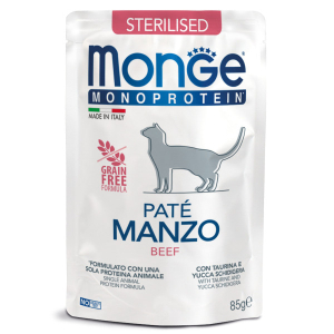 Monge Cat Monoprotein пресервы для стерилизованных кошек (говядина) 85гр